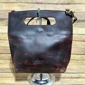 Szone Brown Leather Crossbody